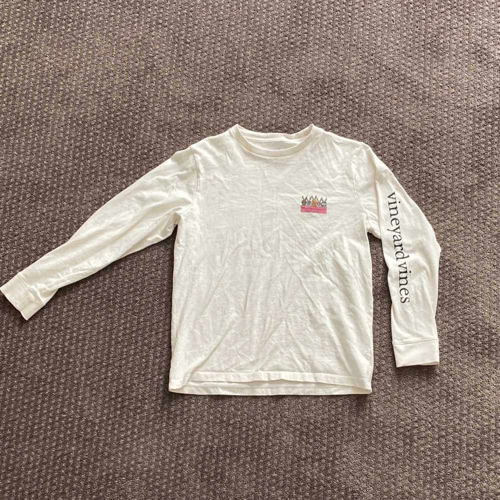 Vineyard Vines Kids Holiday Cream Long Sleeve Tee
